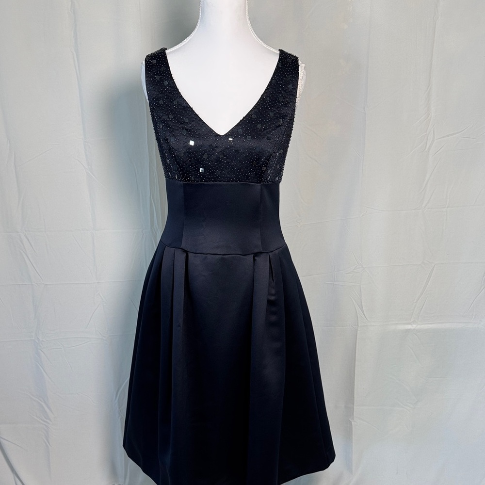 Talbots Navy Sequin Midi Dress